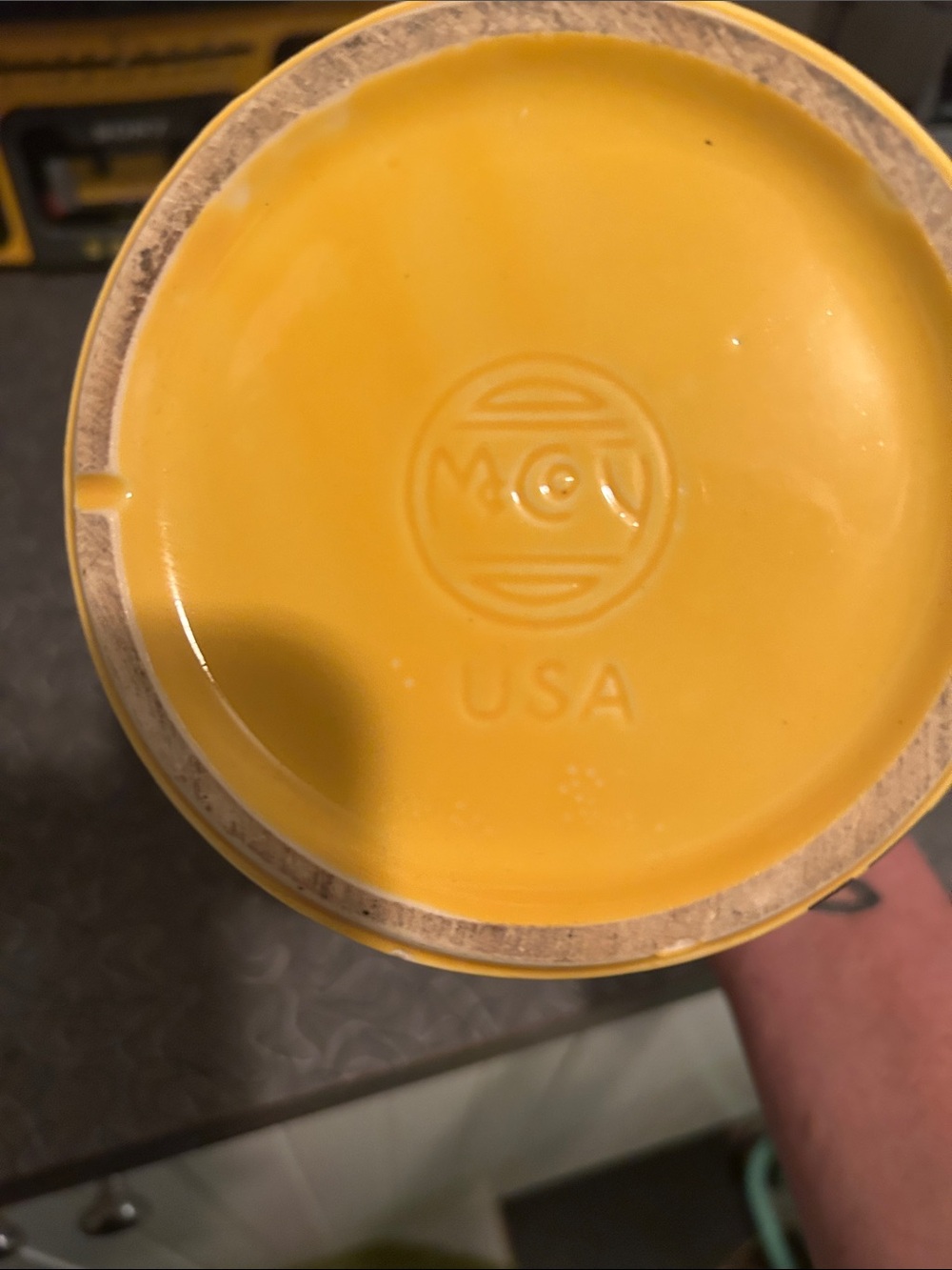 Vintage McCoy Yellow Smiley Face Ceramic Planter - Picture 6 of 7